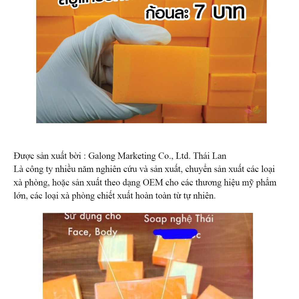 Soap xà bông nghệ cam Thái Lan trắng da giảm mụn