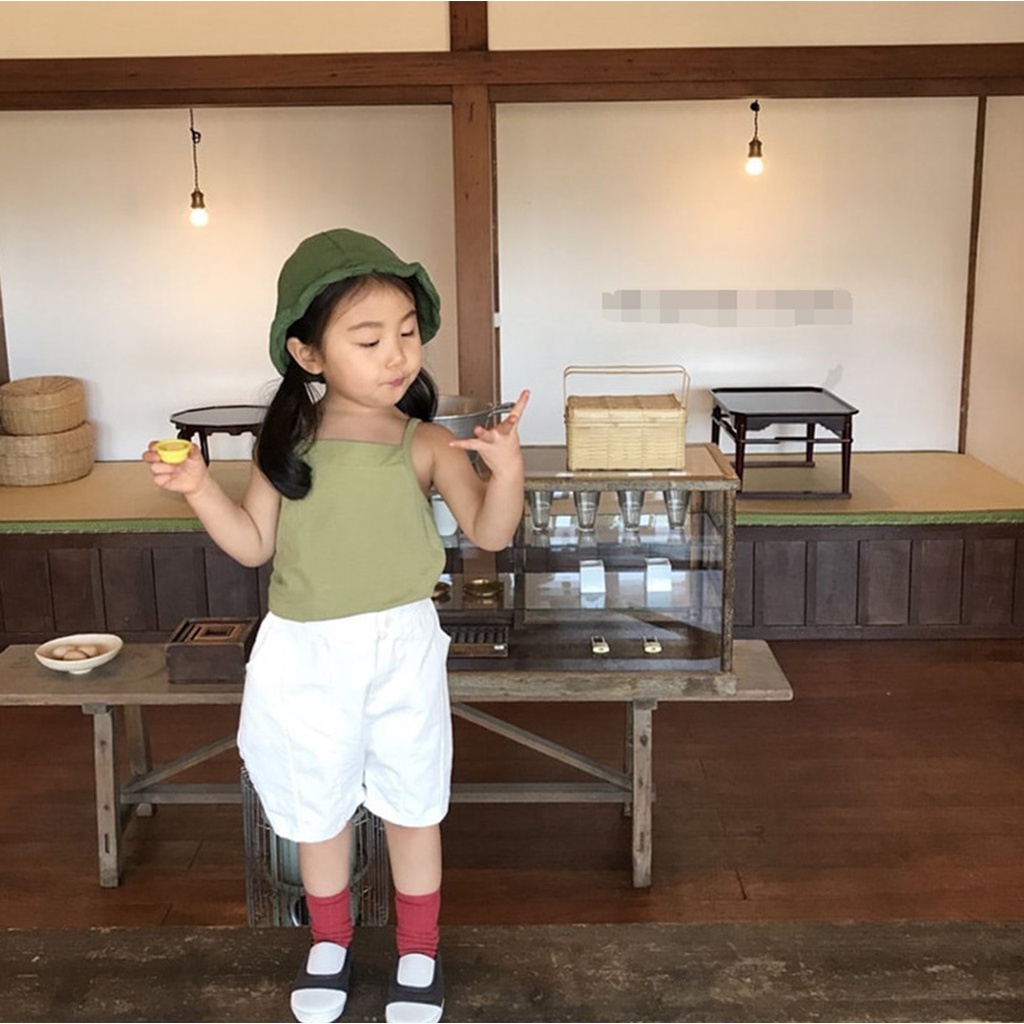Áo 2 dây cho bé Ongvove - Chất liệu Cotton kiểu dáng bó basic, màu xinh iu 31218