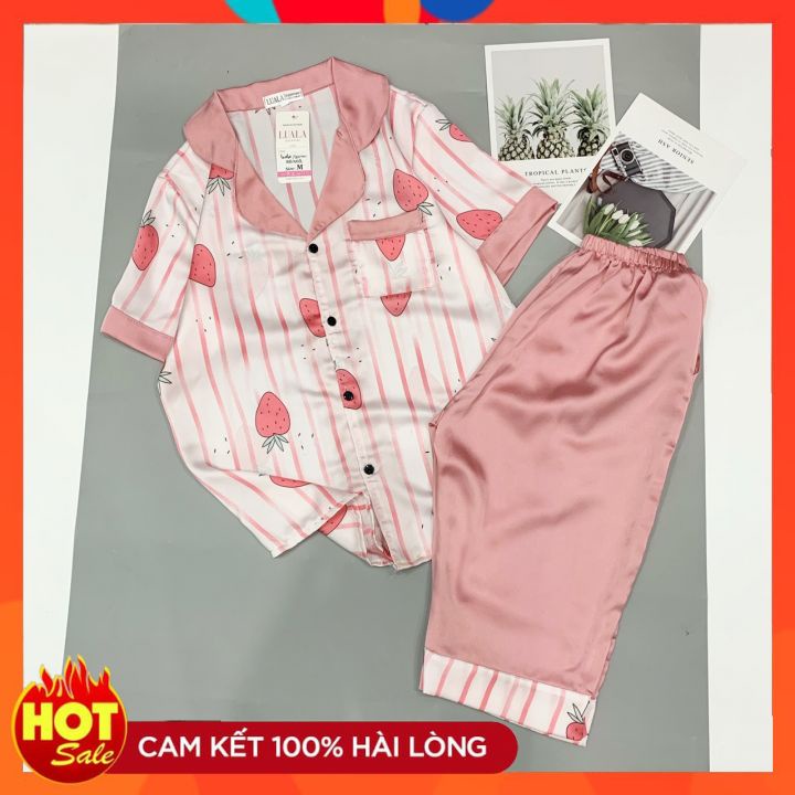Pijama lụa lửng latin satin phối hàn cao cấp loại 1❤️freeship❤️mềm mịn, thoáng mát❤️bao đẹp❤️