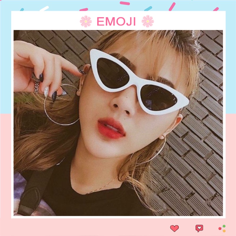 Kính mát nữ mắt mèo phong cách Hàn Quốc bảo vệ mắt chống tia UV hottrend 2021 EMOJI 201