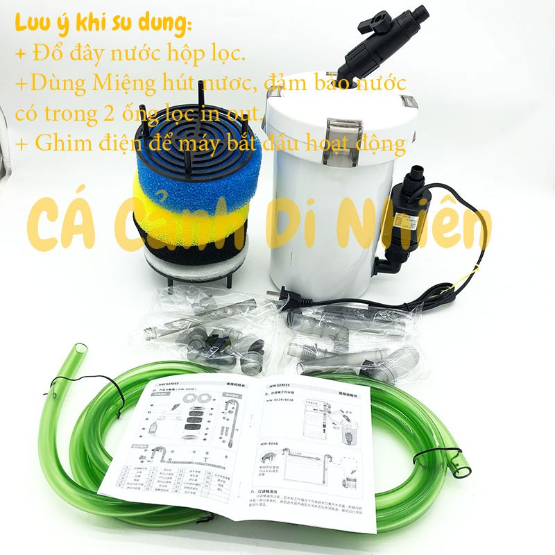 Máy lọc ngoài bể cá 6W Sunsun HW-603B - Lọc thùng cho hồ cá cảnh HW603B