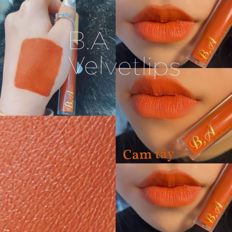 [ Cam Tây _  B.A ] son kem lỳ không chì tặng kèm dưỡng môi thảo mộc | BigBuy360 - bigbuy360.vn