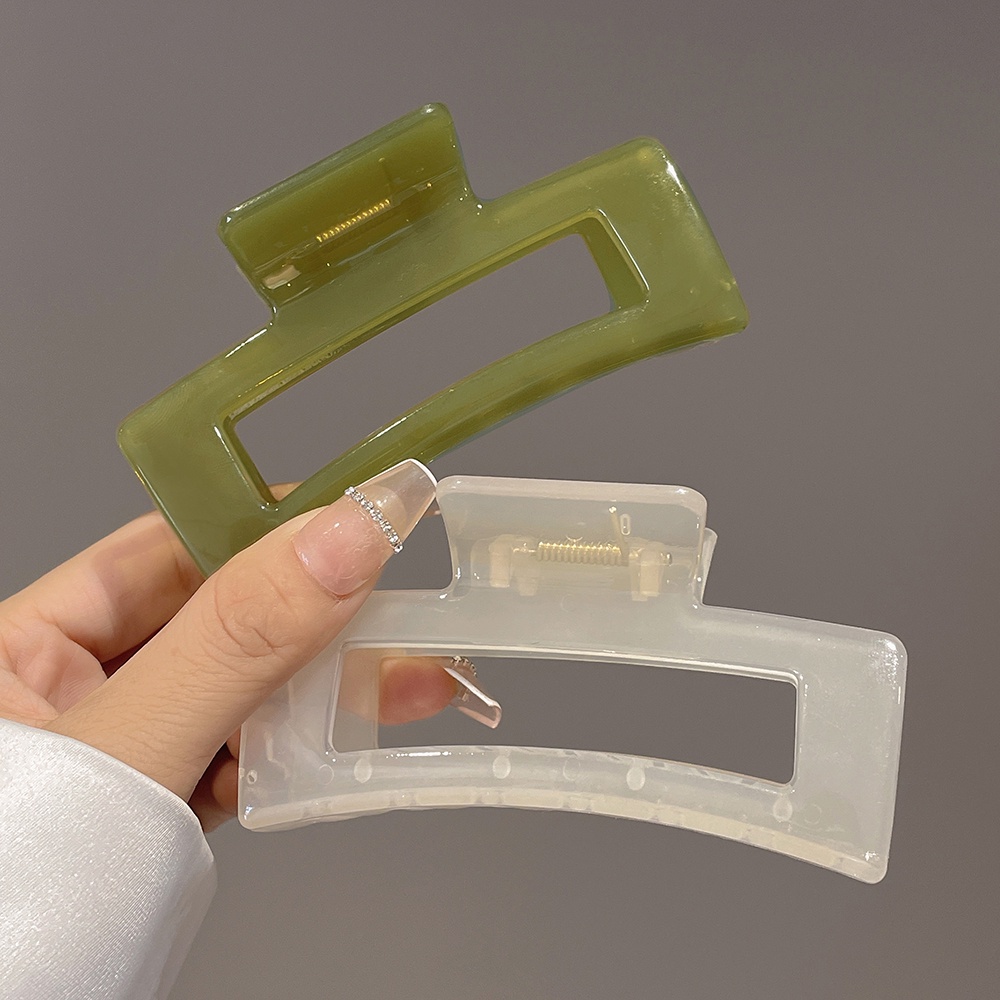 Kẹp tóc AY hình vuông lớn màu thạch thanh lịch cho nữ