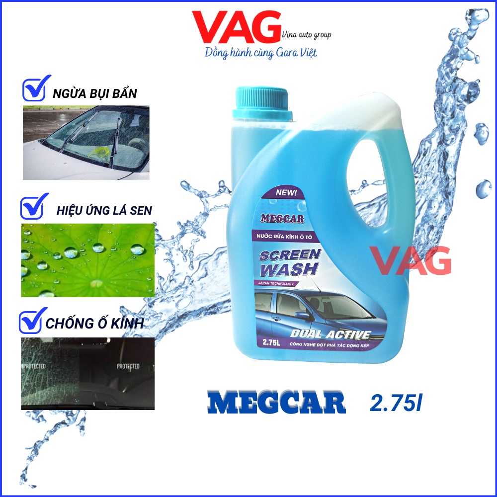 Nước Rửa Kính Ôtô Màu Xanh Ngọc MEGCAR DUAL ACTIVE Công Nghệ Nhật Bản, Thêm mới tính năng chống chuột