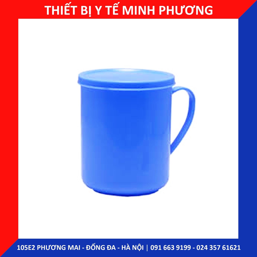Ca nhựa, cốc nhựa trơn có nắp (màu ngẫu nhiên)