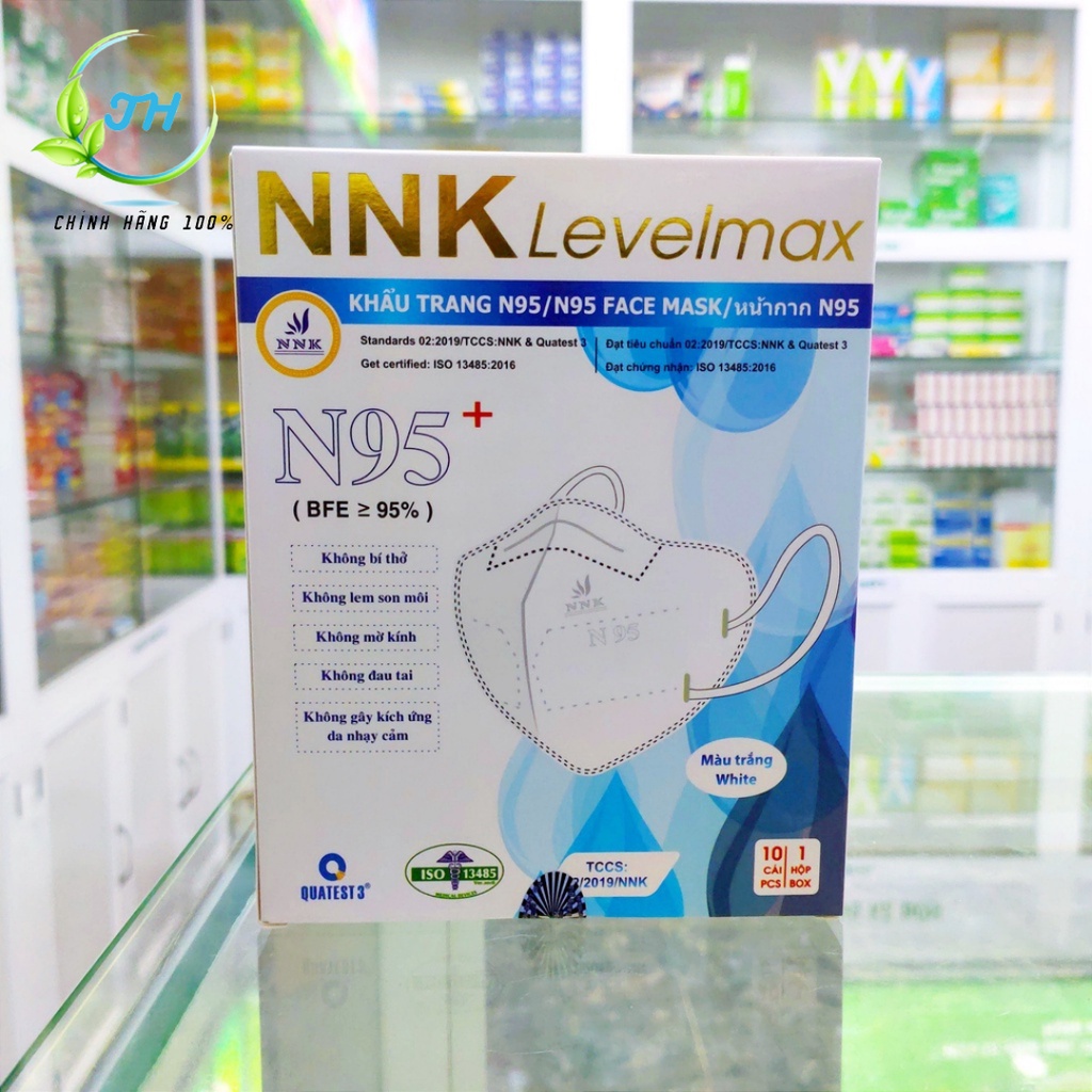 Khẩu Trang N95 NNK Levelmax Lọc Bụi Trên 98% - Hộp 10Cái (HÀNG CHÍNH HÃNG)