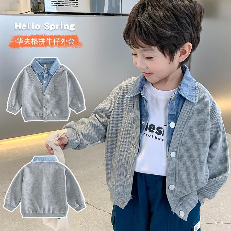 Áo Khoác Denim Thời Trang Xuân Thu Mới Cho Bé Trai