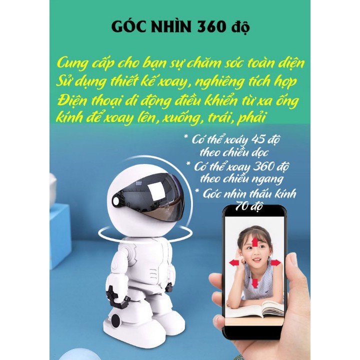 Camera mô hình Người Máy wifi Smartphone 1080p - Home and Garden