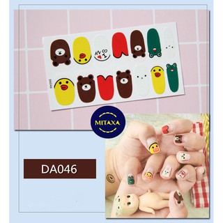 Dán móng tay 3D nail sticker 14 móng, dễ thương không thấm nước STK04