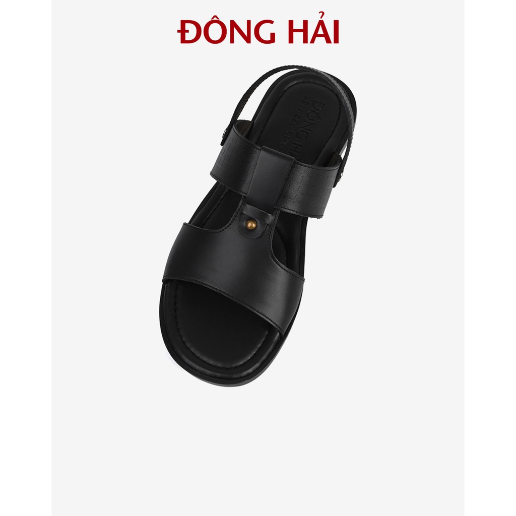 &quot;TẶNG NGAY 30K khi theo dõi gian hàng &quot;Sandal nam Đông Hải da bò cao cấp quai ngang chữ T đế cao su 3cm - S3212