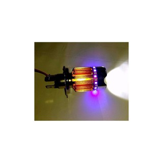 Đèn pha led xe máy h4 3 led 9w có viền màu