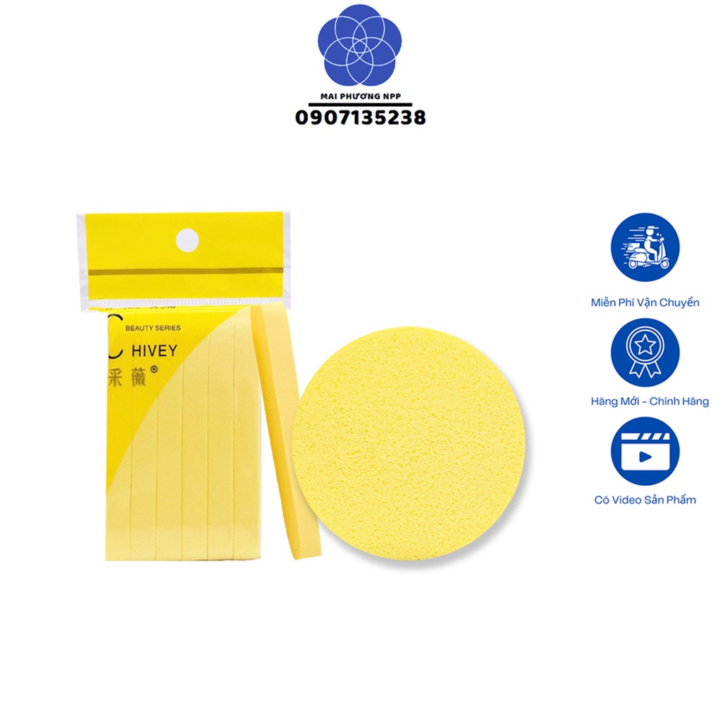 Bông nở bọt biển rửa mặt gói 12 thanh loại 1