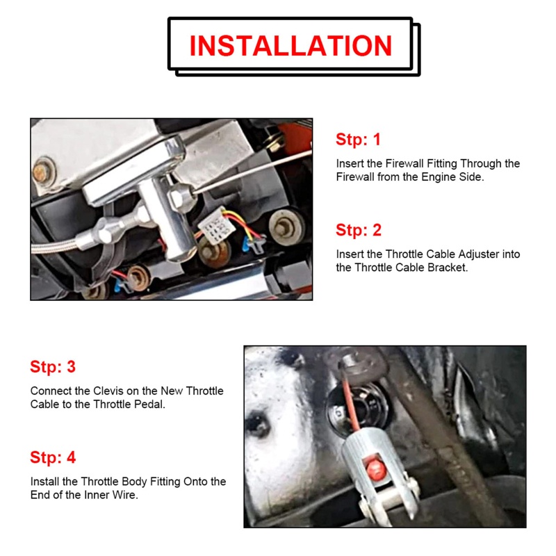 Bộ Dây Ga 36Inch Bằng Thép Không Gỉ Bện Cho Động Cơ LS1 4.8L 5.3L