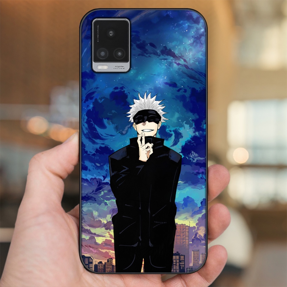 Ốp lưng Vivo V20 viền đen in hình Satoru Jujutsu Kaisen