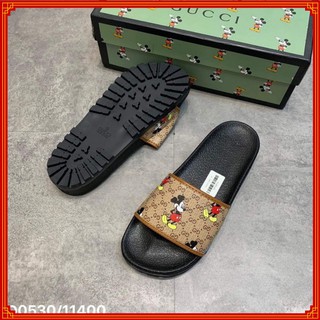 Dép lê nam đế cao💥FREESHIP💥dép quai ngang dập vân micky, đế cao su mềm đi êm chân (fullbox)