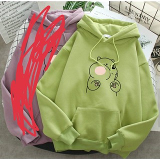 Áo hoodie gấu béo chất nỉ bông dày siêu ấm