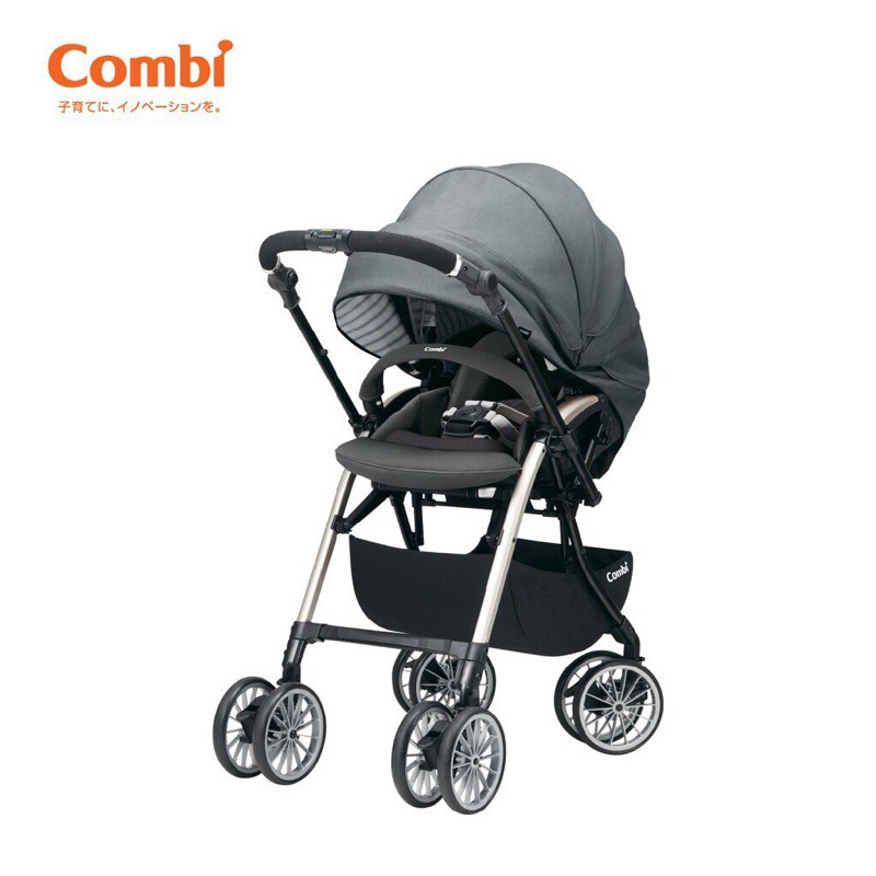 Xe Đẩy Combi Umbretta 4 Bánh Quay Tự Động Ghi Sliver