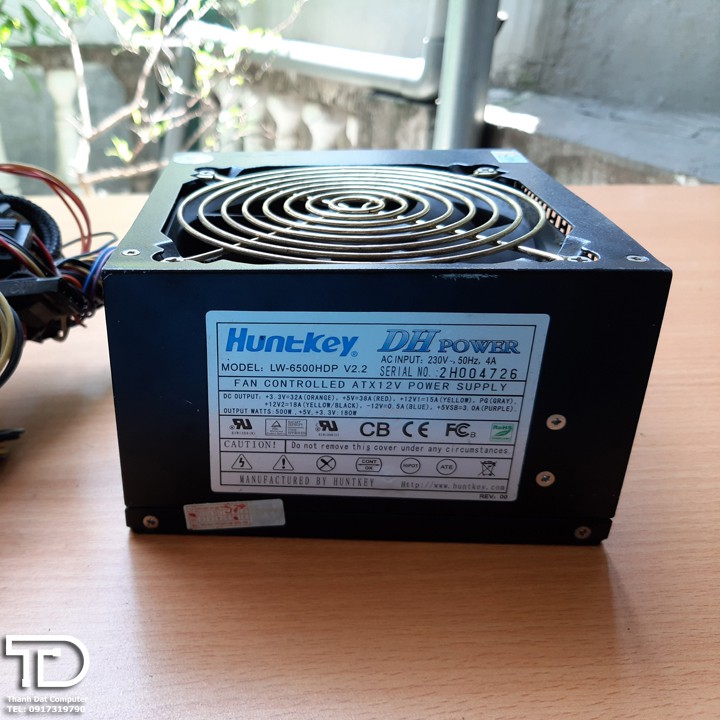 Nguồn máy tính huntkey 500w công suất thực cũ - PSU Huntkey DH Power 500W (LW-6500HDP)