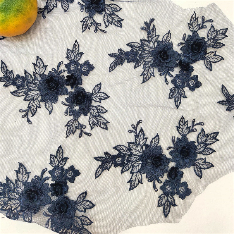 Miếng Ren Thêu Hoa 3D 19 * 15CM Dán Trang Trí Váy Cưới