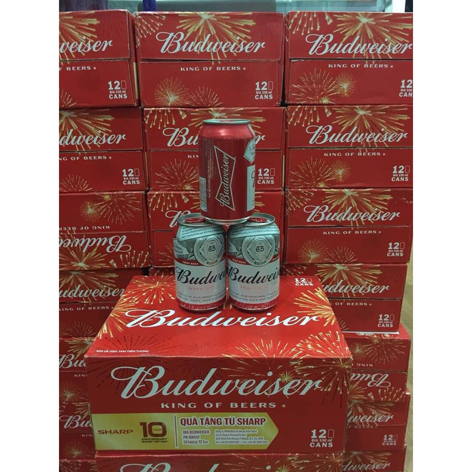 Bia budweiser thùng 12 lon 330ml