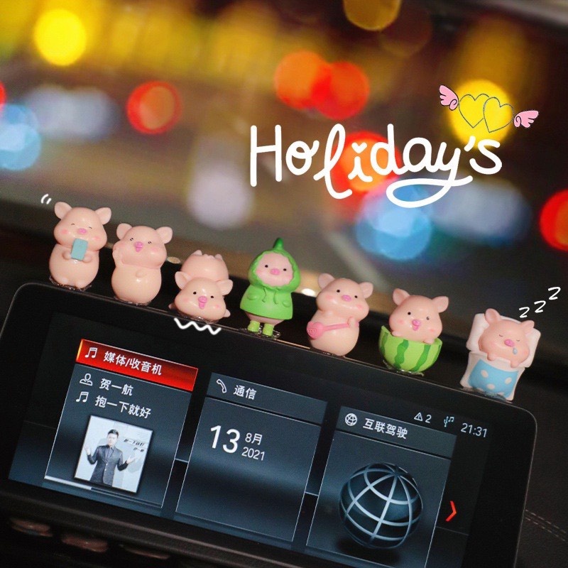 7 chú heo trang trí taplo xe ô tô dễ thương-Phụ kiện trang trí xe hơi cao cấp