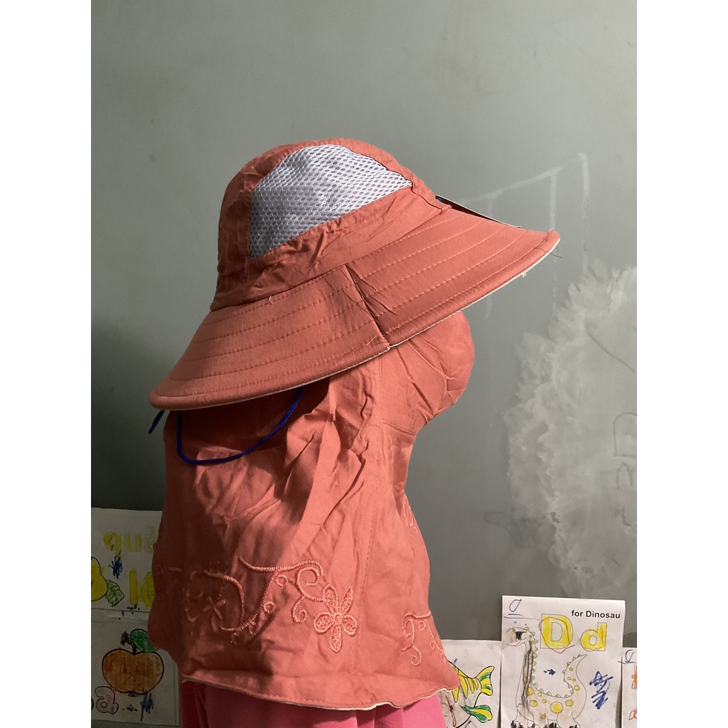 Khẩu trang nón Duy Ngọc vành tròn che vai, khóa kéo chất liệu vải coton, nhiều màu thích hợp cho mọi thời tiết