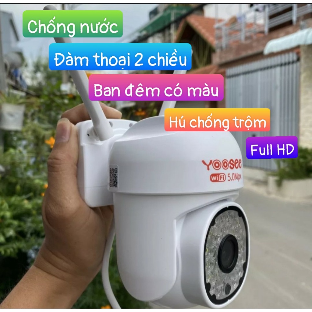 Camera PTZ Yoosee Mini 28 Led ngoài trời 2.0MP, Chống Nước, Ban đêm có màu