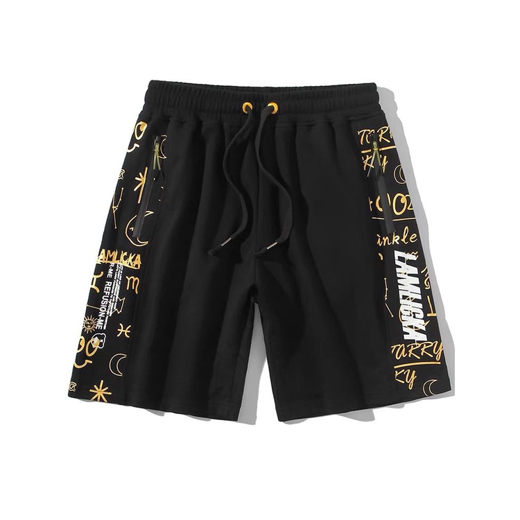 Quần SHORT Nam Nữ Phối Họa Tiết In Chữ LAMLICKA Thời Trang MixxMen SHORT NAM 038