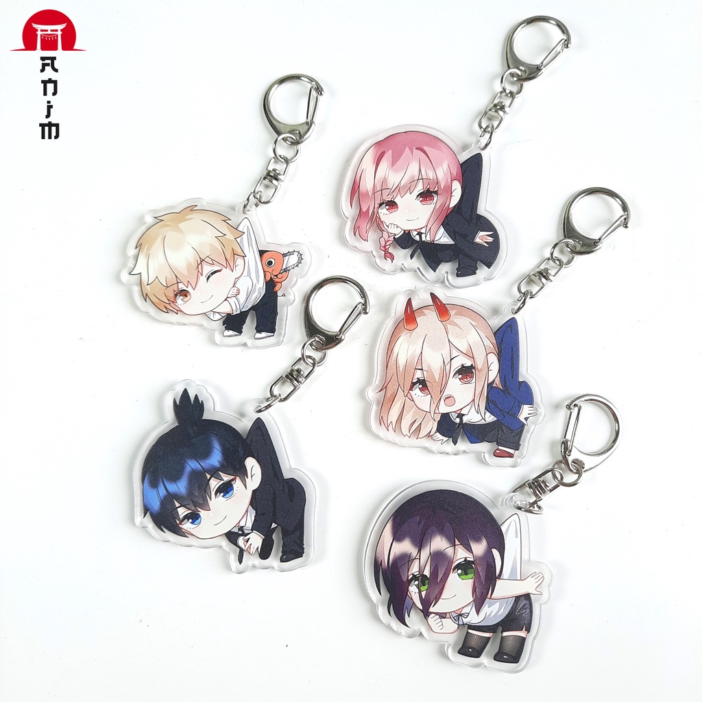 Móc Khóa Acrylic Trong Suốt Nhân Vật Anime Manga Chainsaw Man Dễ Thương, phụ kiện balô
