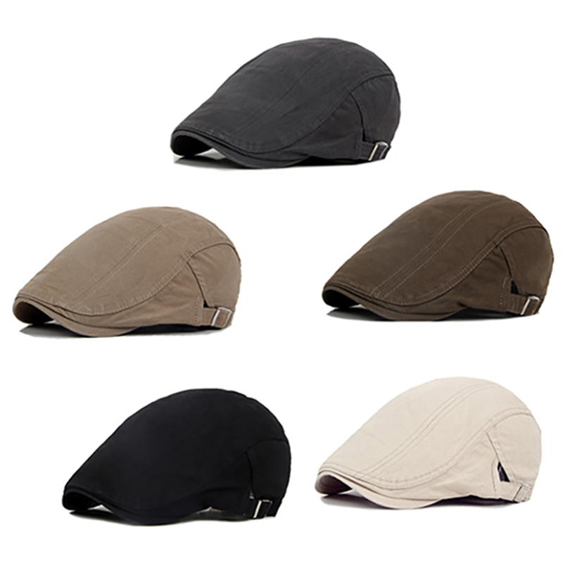 Le Mũ Nồi Vải Cotton Màu Trơn Phẳng Kiểu Cổ Điển Thường Ngày Cho Nam