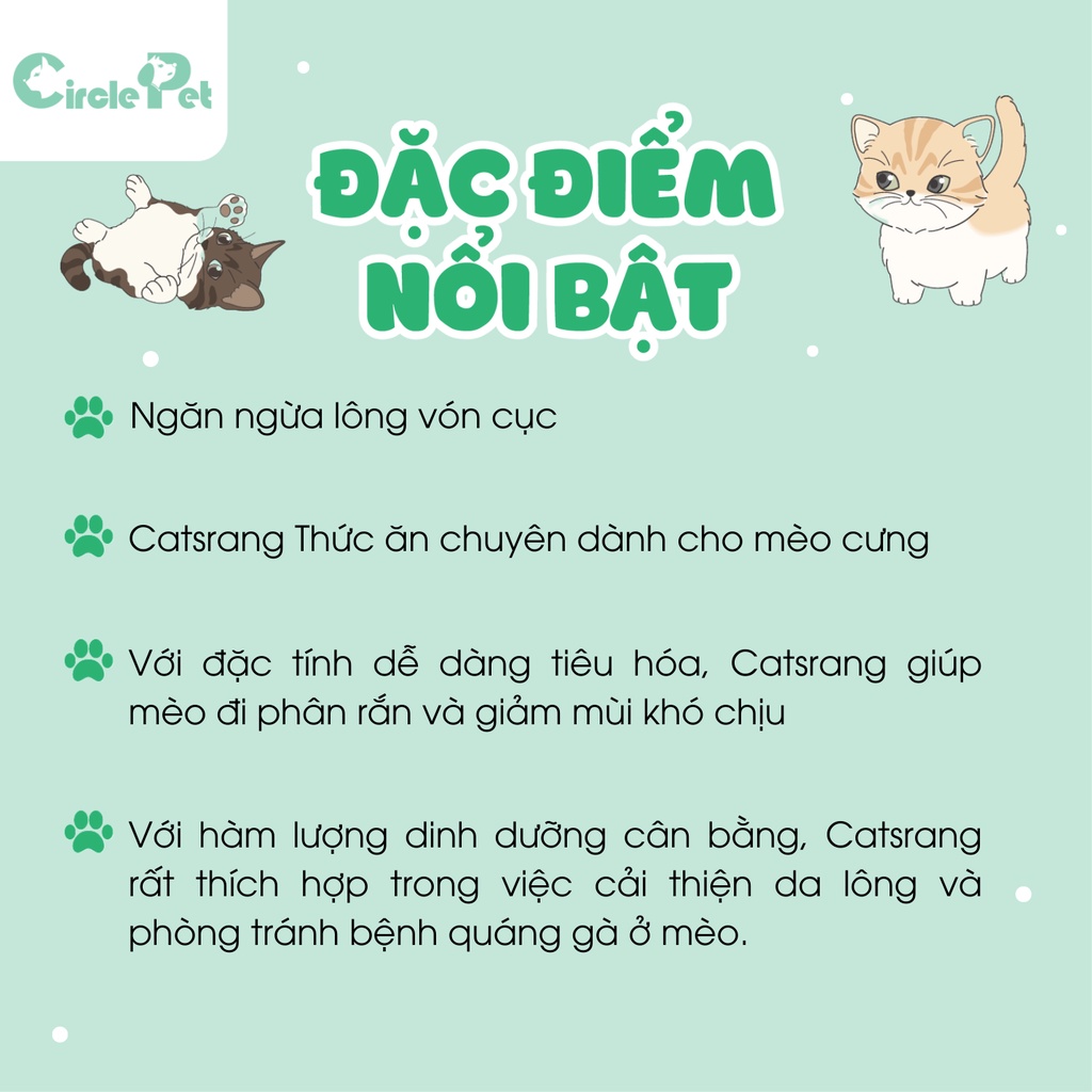 Thức Ăn Hạt Cho Mèo Catsrang Thơm Ngon Dành Cho Nhiều Lứa Tuổi Xuất Xứ Hàn Quốc - Circle Pet