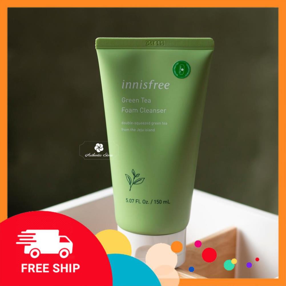 [Freeship+hàng Auth] [Mẫu 2019] Sữa rửa mặt Innisfree Green Tea Pure Cleansing Foam trà xanh