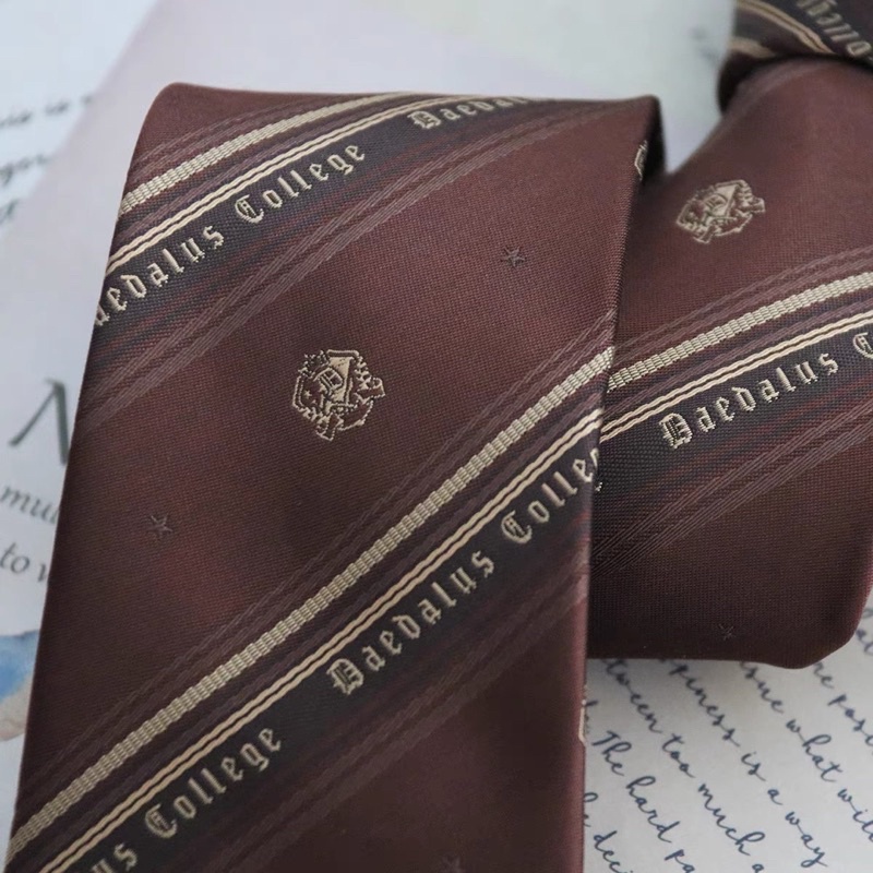 Cà Vạt Sọc Chéo Đỏ Nâu Cho Sơ Mi Vest JK