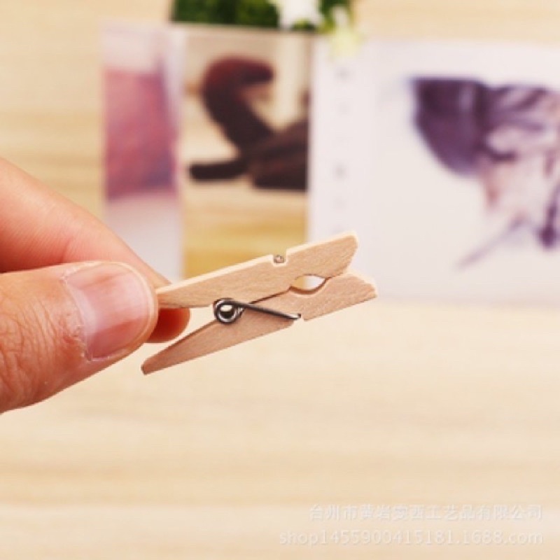 Kẹp gỗ treo ảnh, trang trí decor phòng học, phòng ngủ, quán cafe loại 3,5cm