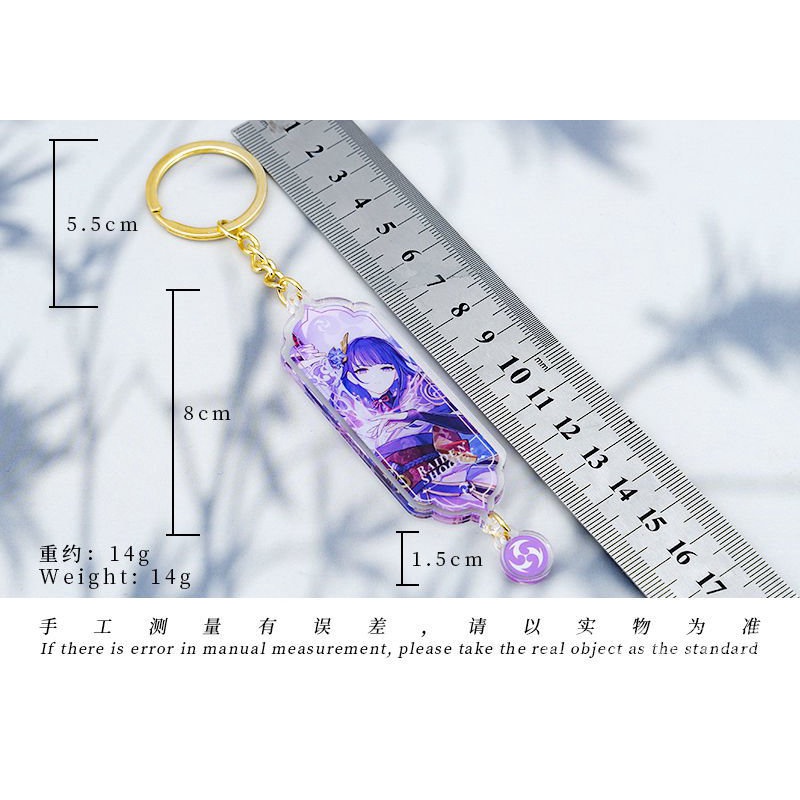 Móc khóa anime genshin impact 2 mặt nhựa mica móc chìa khoá mô hình nhân vật game  RAIDEN SHOGUN YAE MIKO XIAO Zhongli pendant gift CXHH