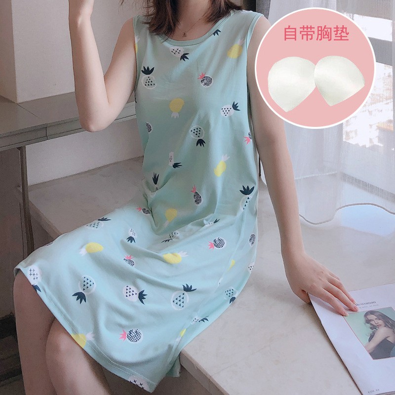 Váy Ngủ Nữ Siêu Xinh Xắn - Đồ Ngủ Mặc Nhà Có Miếng Đệm Mềm Mịn Siêu Mát | BigBuy360 - bigbuy360.vn