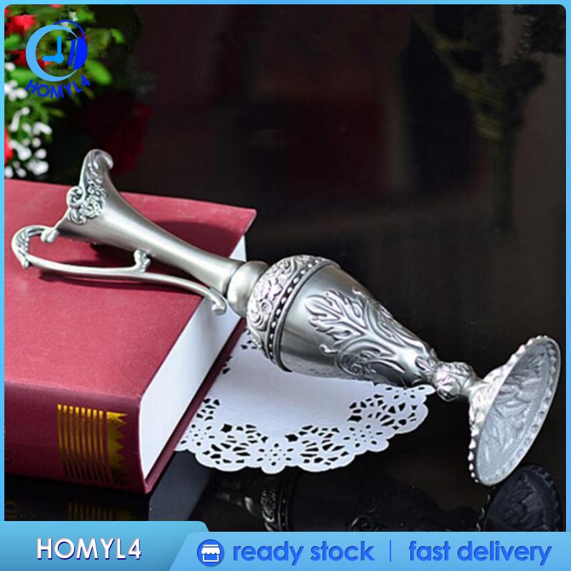 [CAMILA]Pewter Plated Flower Vase Bottle Vintage Banquet Restaurant Table Decor #1