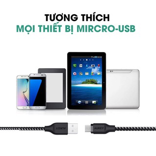 Cáp Sạc Micro USB Aukey CB-AM1 Siêu Bền Dài 1,2 Mét