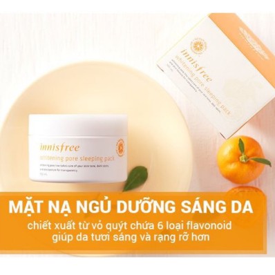 Mặt Nạ Ngủ trắng da se khít lỗ chân lông  Innisfree Whitening Pore Sleeping Pack trắng da se khít lỗ chân lông