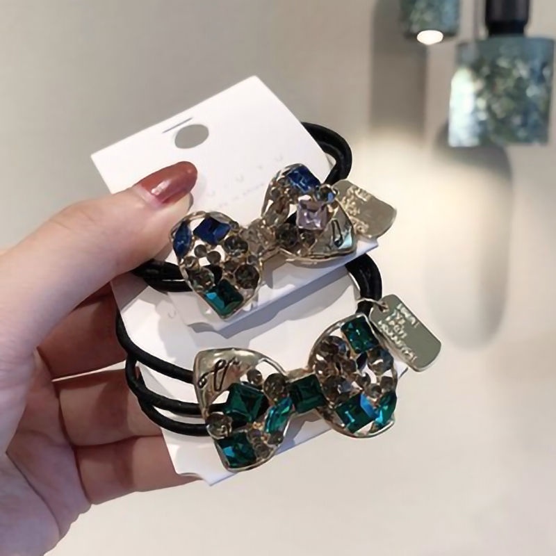 Dây cột tóc co giãn đính đá pha lê cao cấp phong cách Hàn Quốc