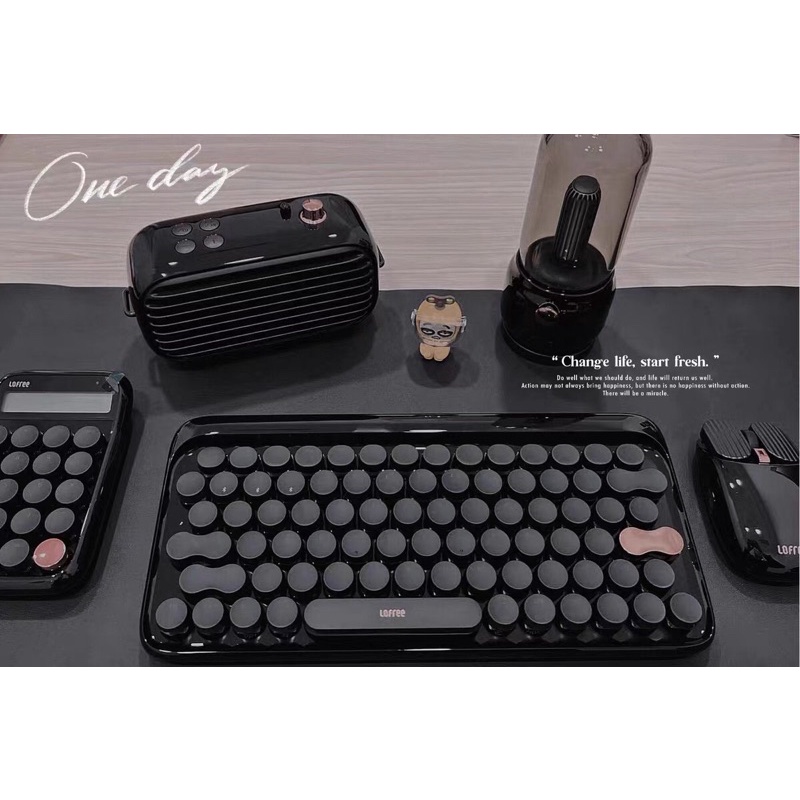 Bàn phím cơ không dây bluetooth Lofree màu Black Gold chính hãng