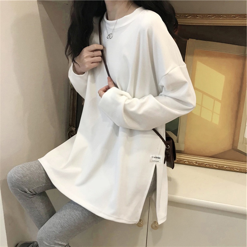 NRVP Áo Thun Nữ Tay Dài 100% Cotton Thời Trang Hàn Quốc