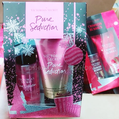 Bộ giftset Victoria's Secret 75ml mist &amp; 75ml lotion - Pure Seduction (Mỹ)