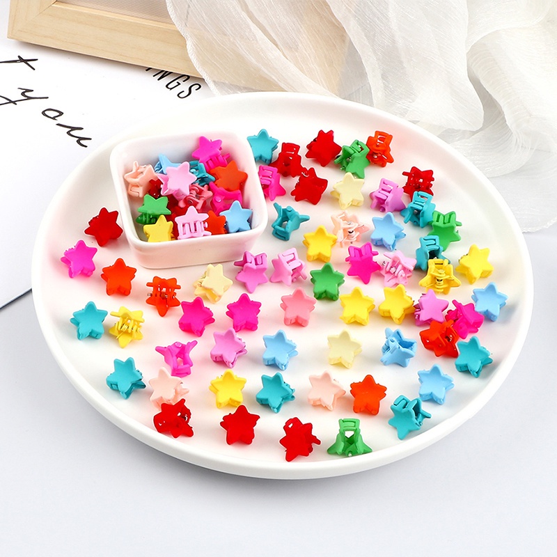 Set 50 Kẹp Tóc Hình Hoa Mini Nhiều Màu Sắc Ngọt Ngào Đơn Giản Thời Trang Cho Bé Gái
