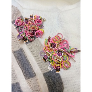 Set 100 thun cột tóc cầu vồng size baby