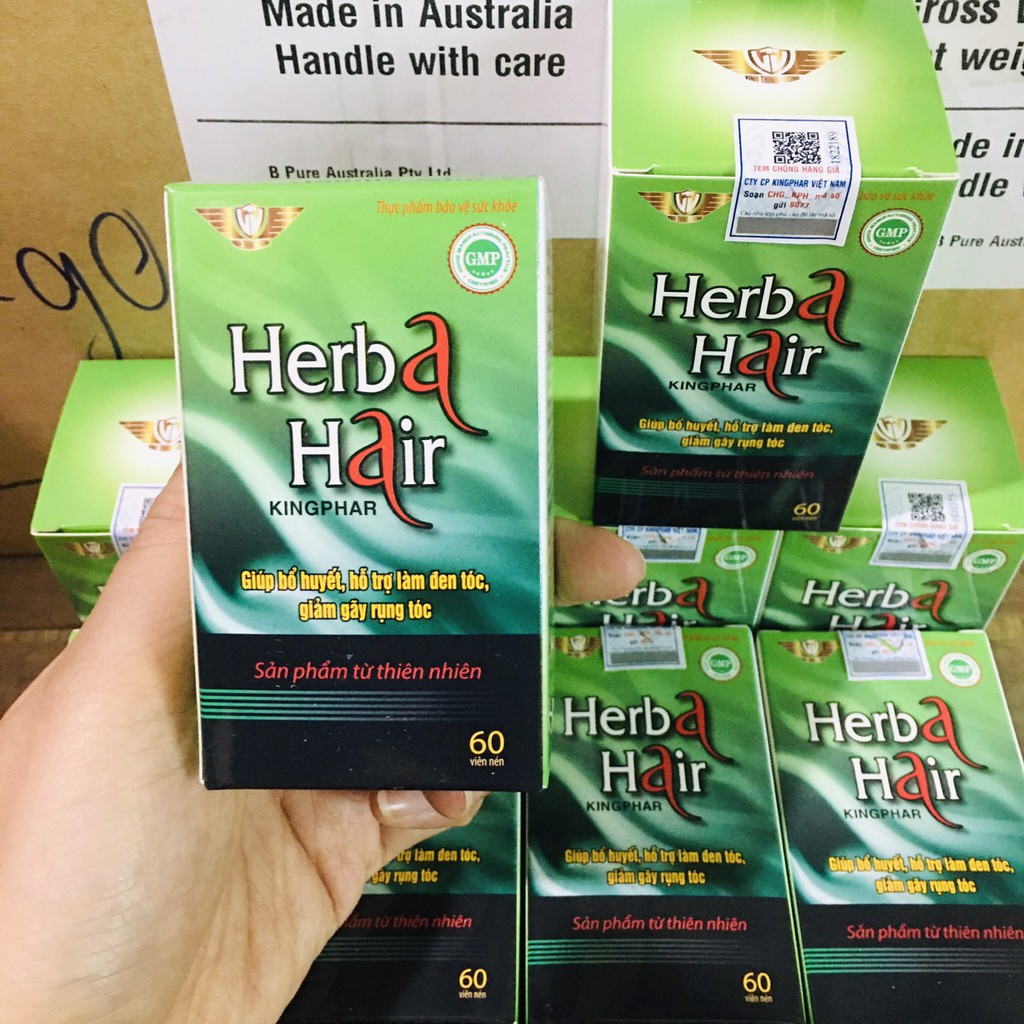 Viên uống Herba Hair - Kích mọc tóc, ngăn rụng tóc, bạc tóc sớm lọ 60 viên