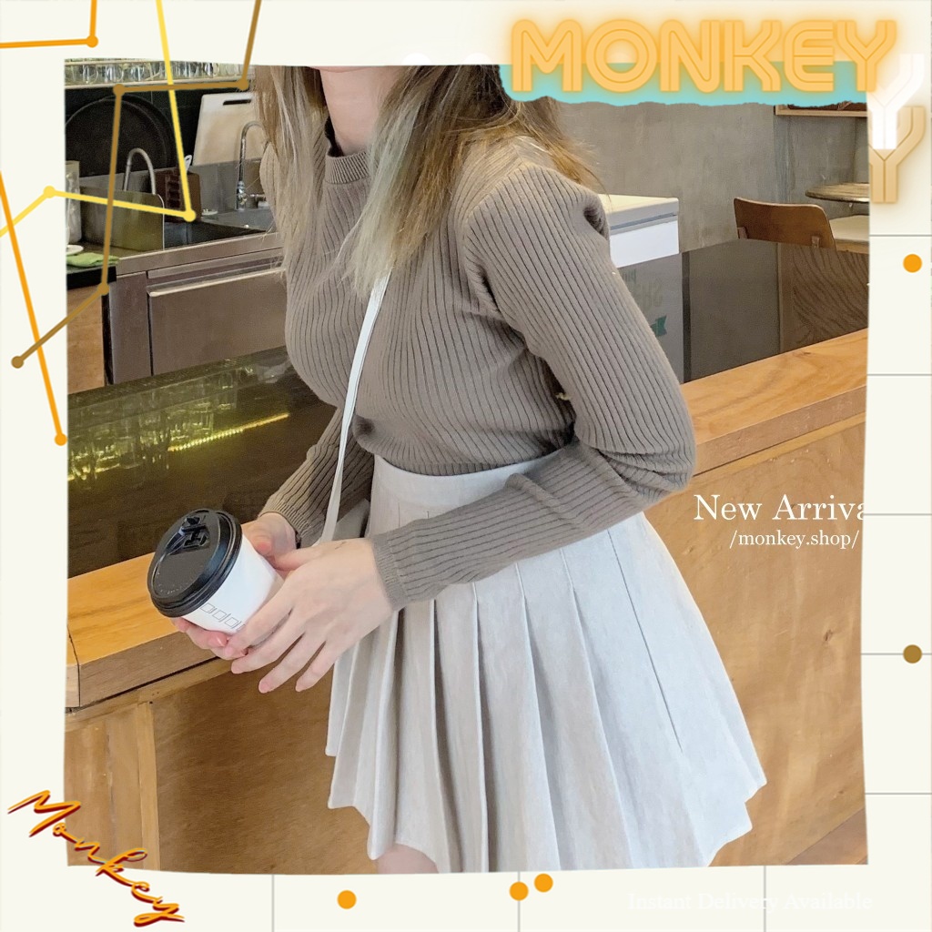 Chân váy xếp ly Hàn dạ tuyết mềm Monkeyshop