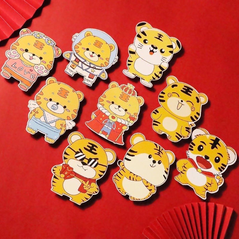 Lì xì Tết 2022 Bao lì xì Tết Nhâm Dần hoạt hình cute hình con vật đáng yêu dễ thương chất liệu giấy dày dặn HVLX01