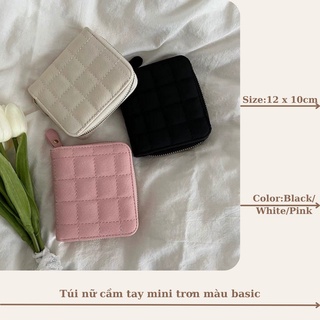 Ví nữ mini màu trơn basic phong cách Hàn Quốc thanh lịch