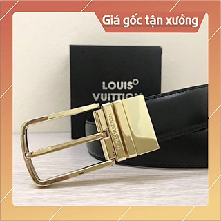 Thắt Lưng Da Nam LouisVui khóa vít vàng Thời trang Cao Cấp - khóa kim- BH 2 Năm